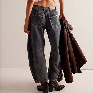 High-Rise Relaxed Wide-Leg Jeans in Washed Black